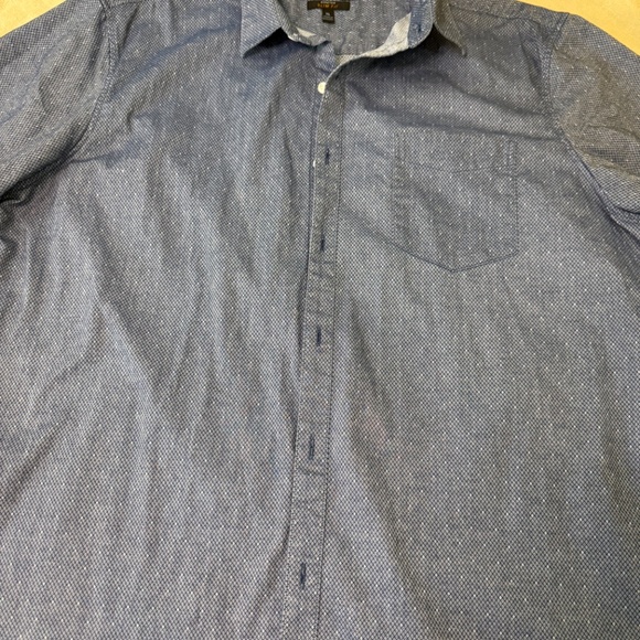 Marc Anthony Slim Fit Stretch Button-Up Shirt XL – Blue Micro-Pattern - Picture 9 of 14